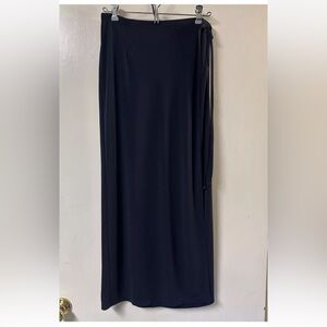Emma&James Dark Blue Maxi Skirt Wrap Tie Waist Small Minimalist Timeless